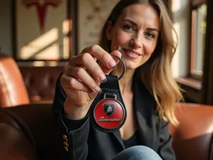 Lamborghini Cadenas para Mujeres Cuero Robusto Estilo Diseño